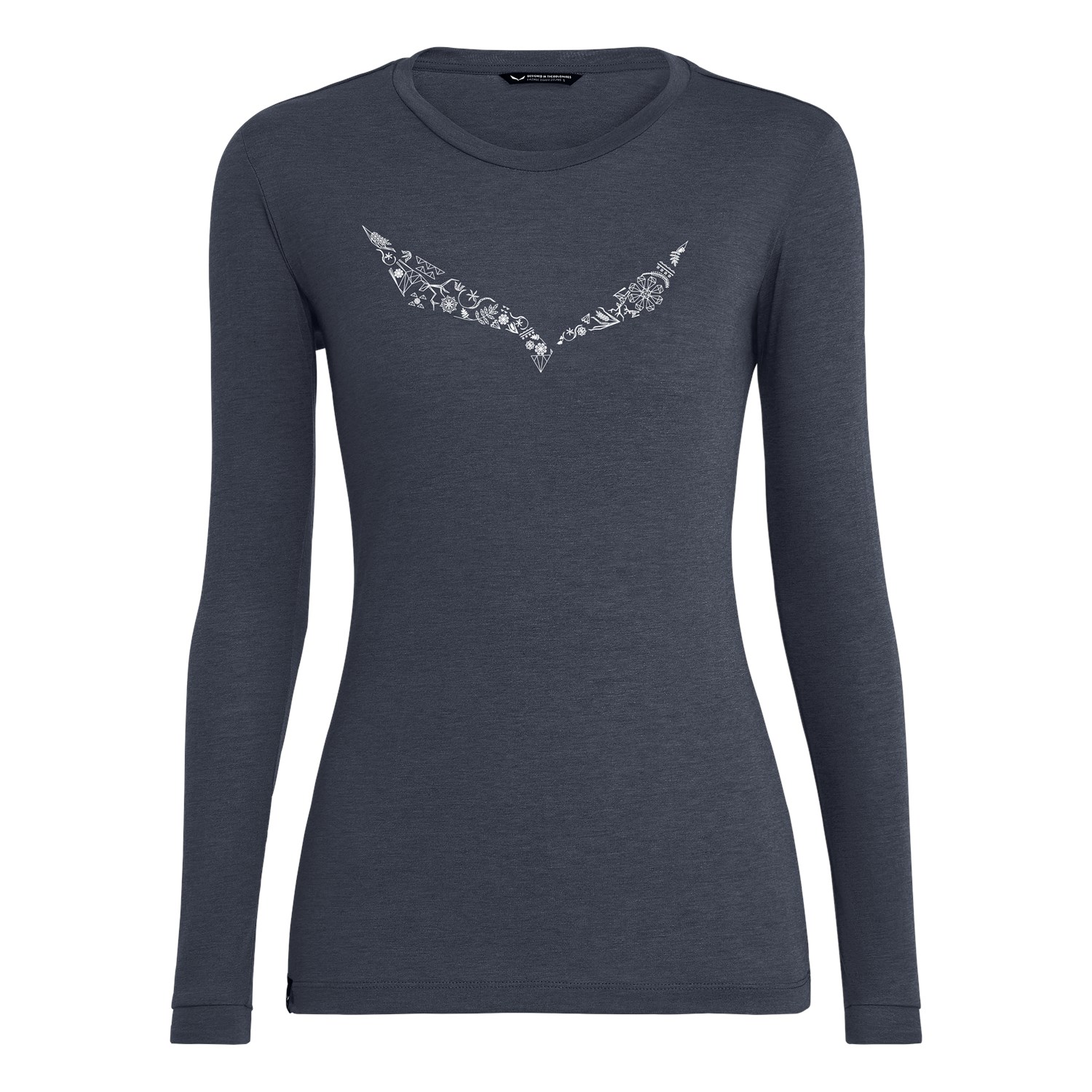 Camisetas Salewa Solidlogo Dry’Ton Longsleeve Mujer Azules/Azul Marino Mexico (PE3612495)